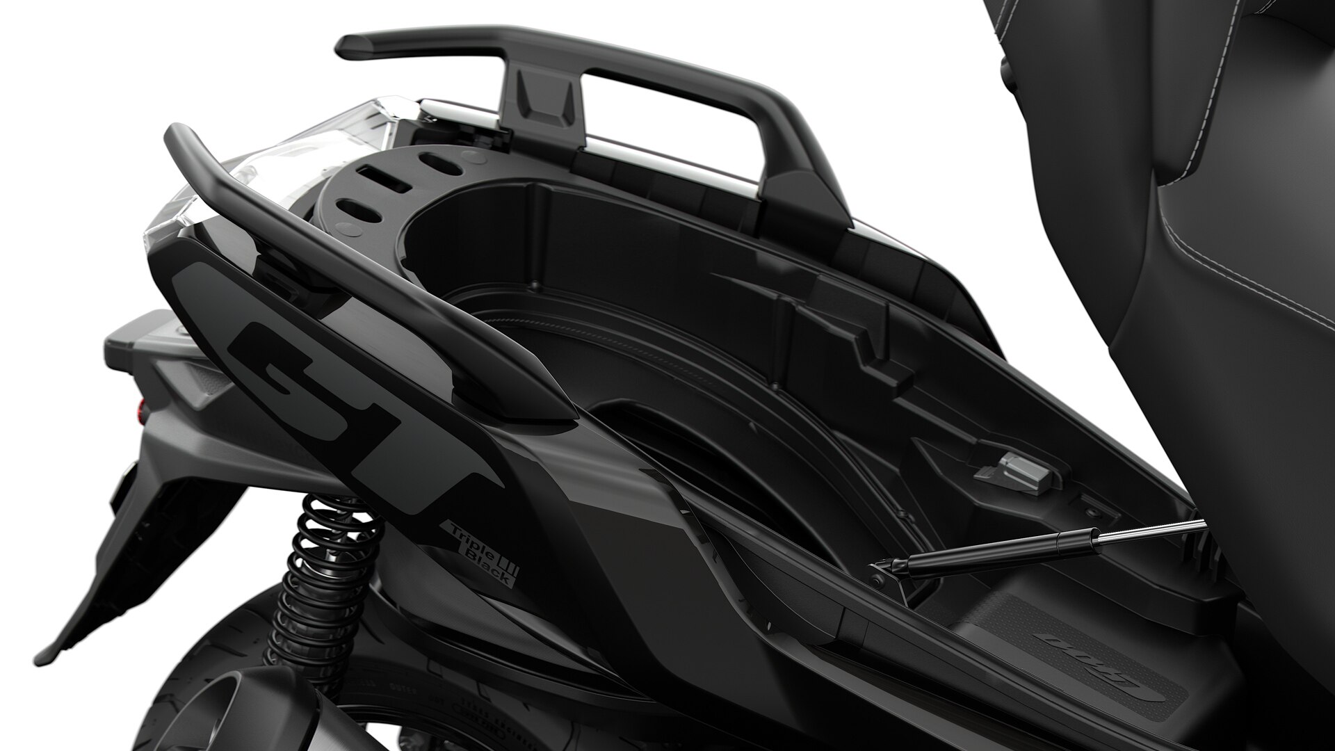 Aquí se ve el compartimento de almacenamiento Flexcase de la C 400 GT.
