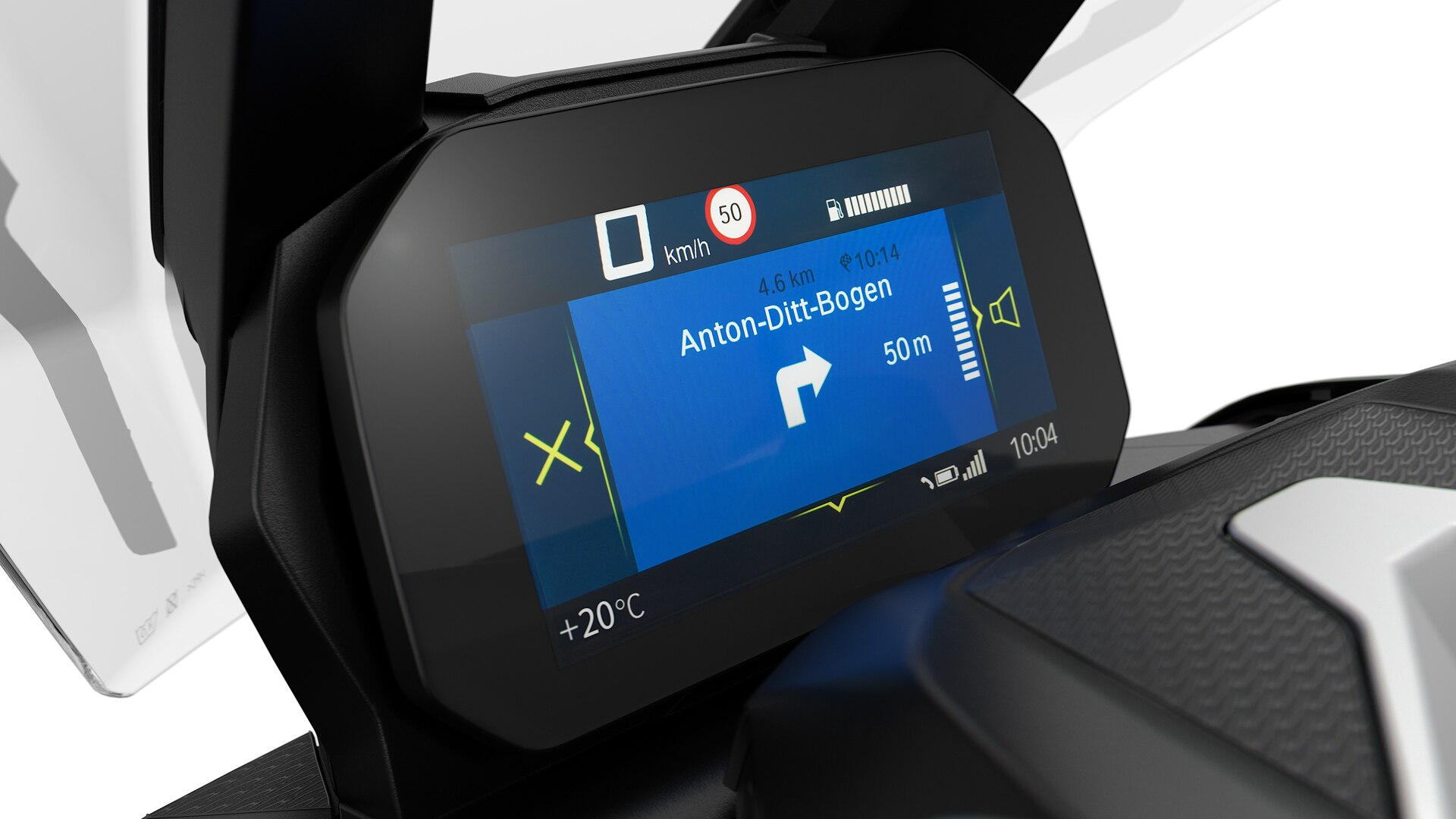 Aquí se ve la pantalla TFT con BMW Motorrad Connectivity.